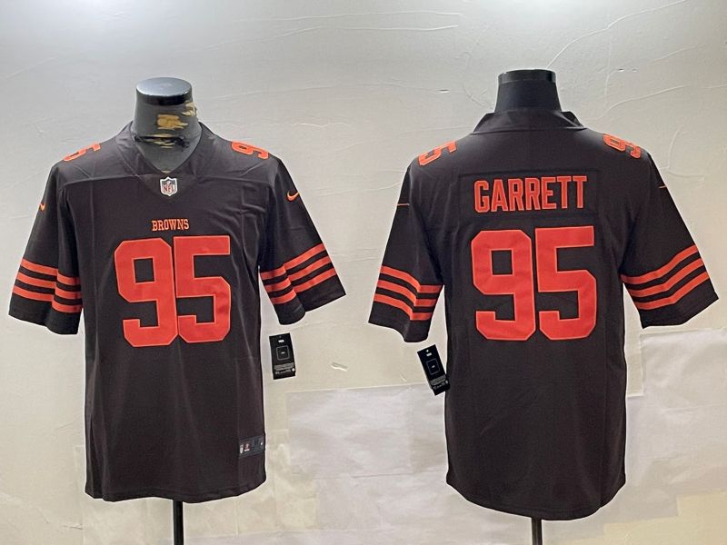 Men Cleveland Browns #95 Garrett Brown 2024 Nike Vapor Limited NFL Jersey style 3